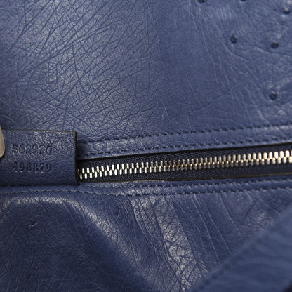 Gucci Ostrich Medium Jackie Top Handle Bag Blue 10 of 12