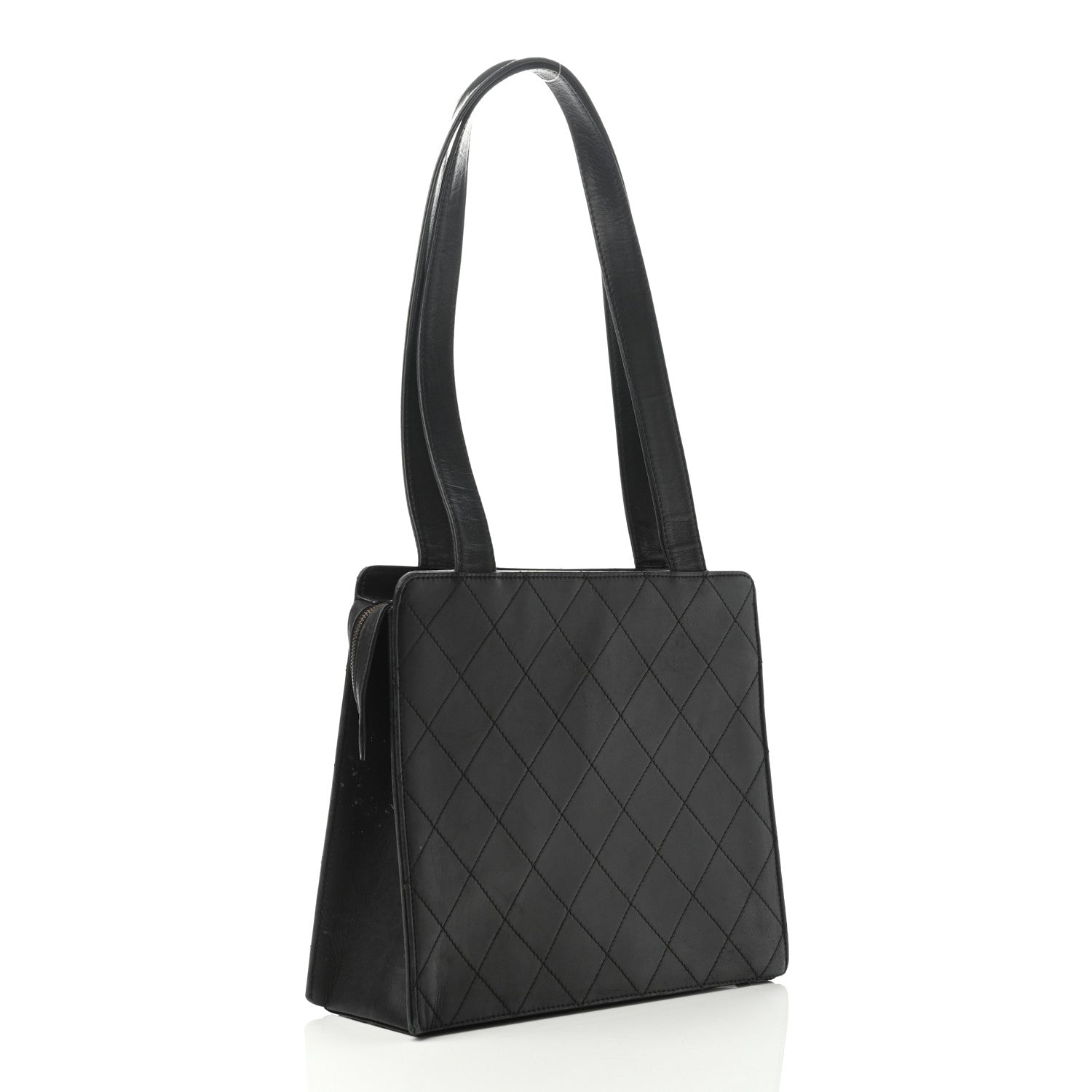 Chanel Lambskin Stitched Shoulder Bag Black 2 of 4