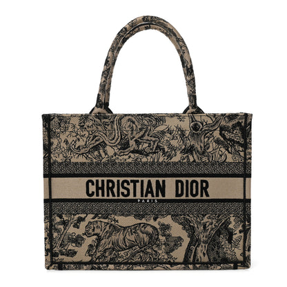 Christian Dior Canvas Embroidered Medium Dioriviera Toile De Jouy Book Tote Black 1 of 8