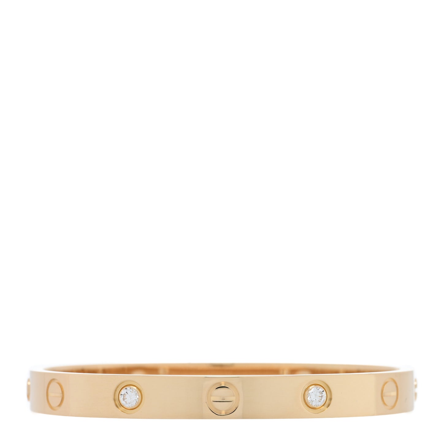 18K Yellow Gold 4 Diamond LOVE Bracelet 15