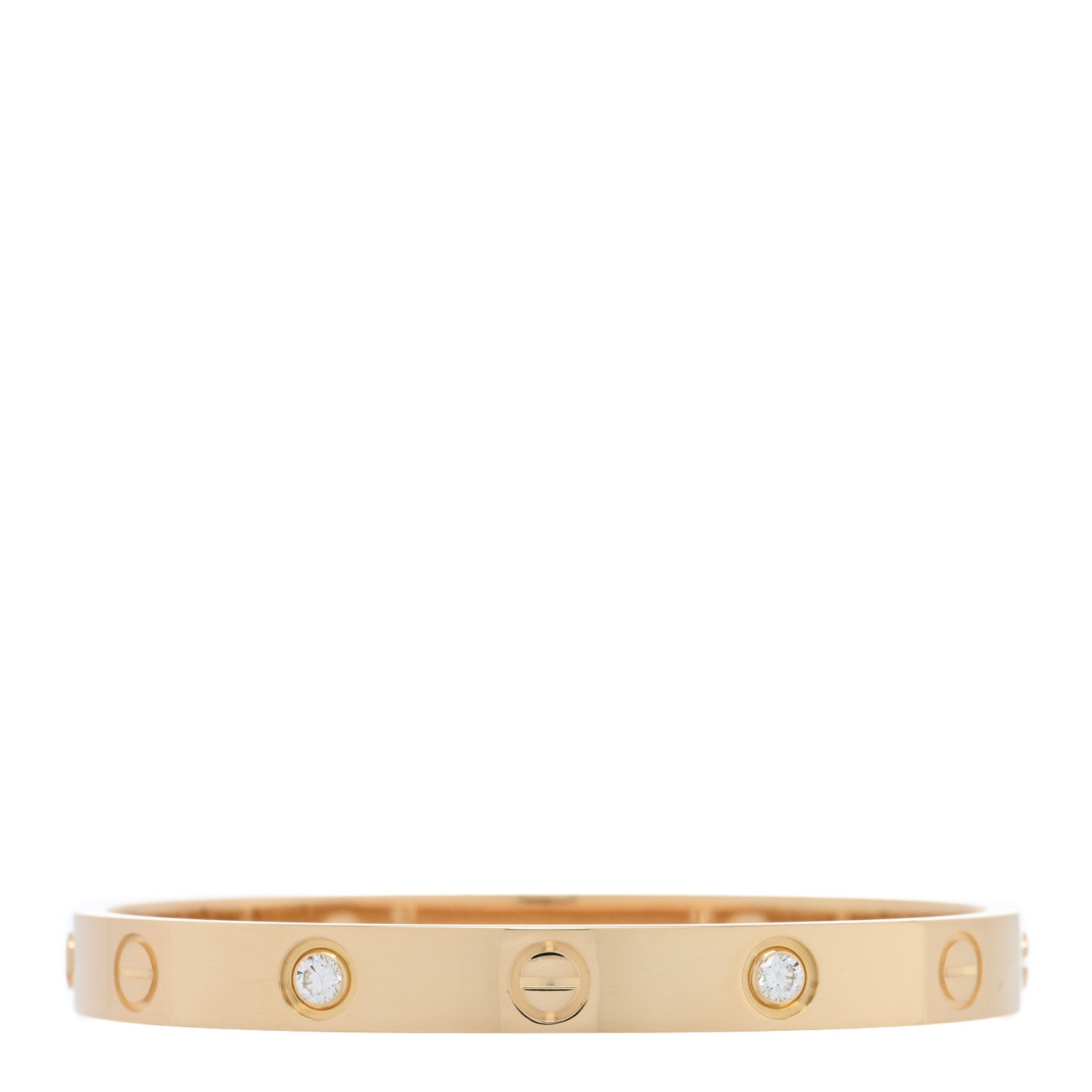 Cartier 18K Yellow Gold 4 Diamond LOVE Bracelet 15 1 of 8