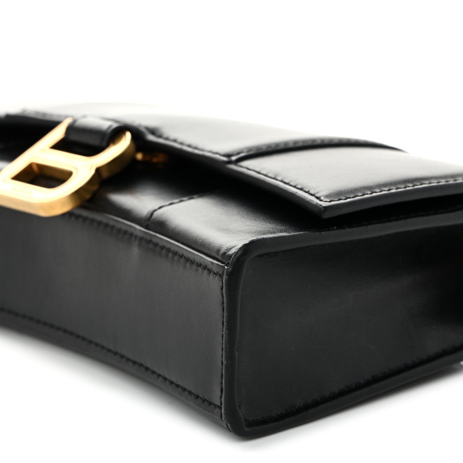 Balenciaga Shiny Box Calfskin Hourglass Chain Bag Black 10 of 10