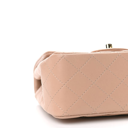 Chanel Lambskin Quilted Mini Square Flap Beige 7 of 8