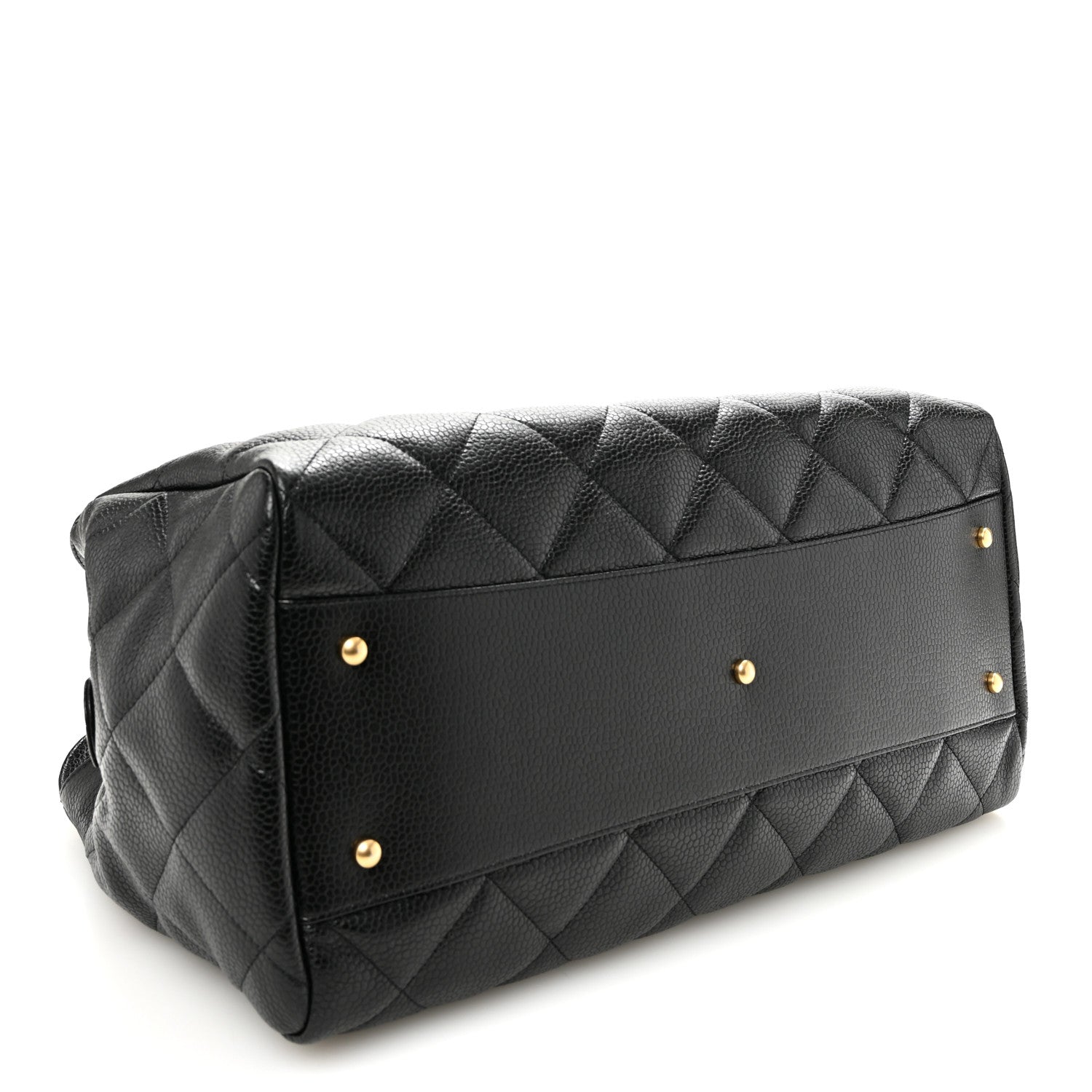 Chanel Metallic Grained Calfskin Quilted Shopping Tote Black 4 of 11
