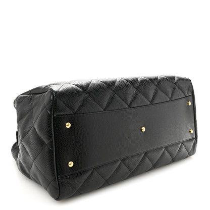 Chanel Metallic Grained Calfskin Quilted Shopping Tote Black 4 of 11