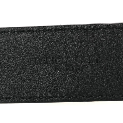 Saint Laurent Suede Calfskin Monogram Square Buckle Belt 90 36 Black 5 of 6