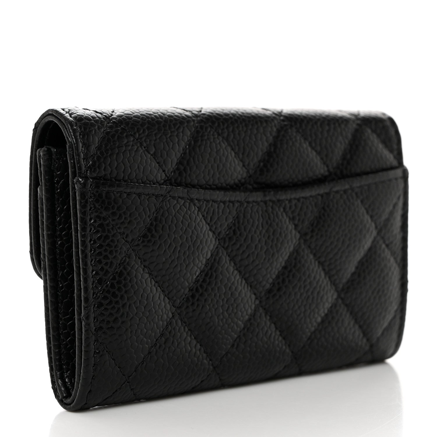 Chanel Caviar Quilted Flap Card Holder Wallet Black 3 of 8