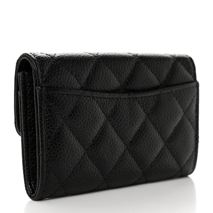 Chanel Caviar Quilted Flap Card Holder Wallet Black 3 of 8