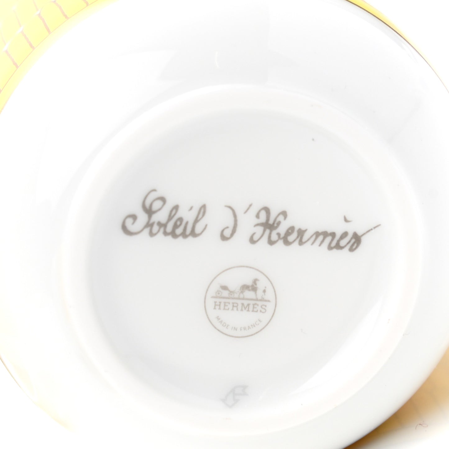 Porcelain Soleil d'Hermes Coffee Cup and Saucer Set Of 2