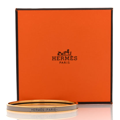Hermes Enamel Printed Extra Narrow Uni Bracelet 65 Marron Glace 5 of 5
