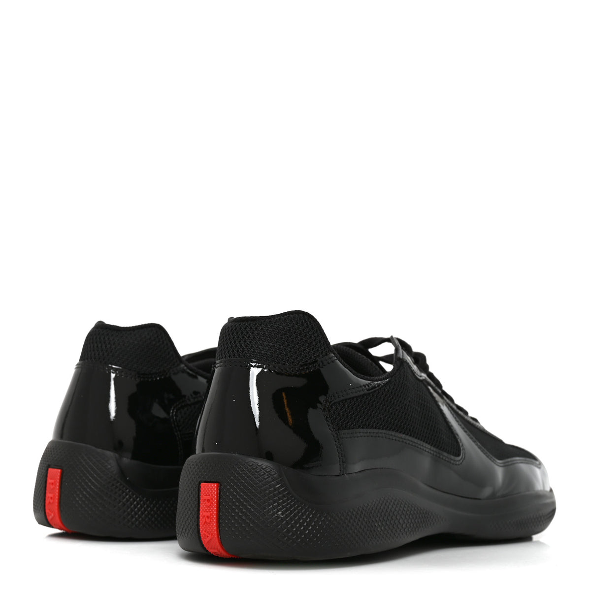 Prada Patent Mens America's Cup Patchwork Sneakers 11 Black 5 of 8