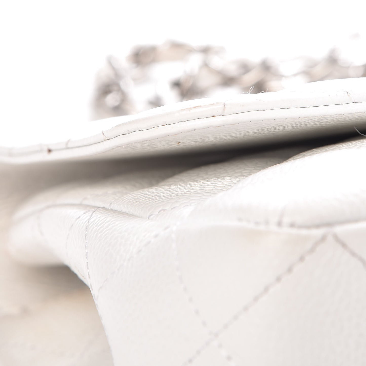 Caviar Quilted Jumbo Single Flap White