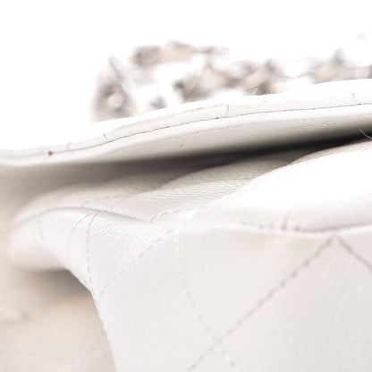 Chanel Caviar Quilted Jumbo Single Flap White 11 of 17