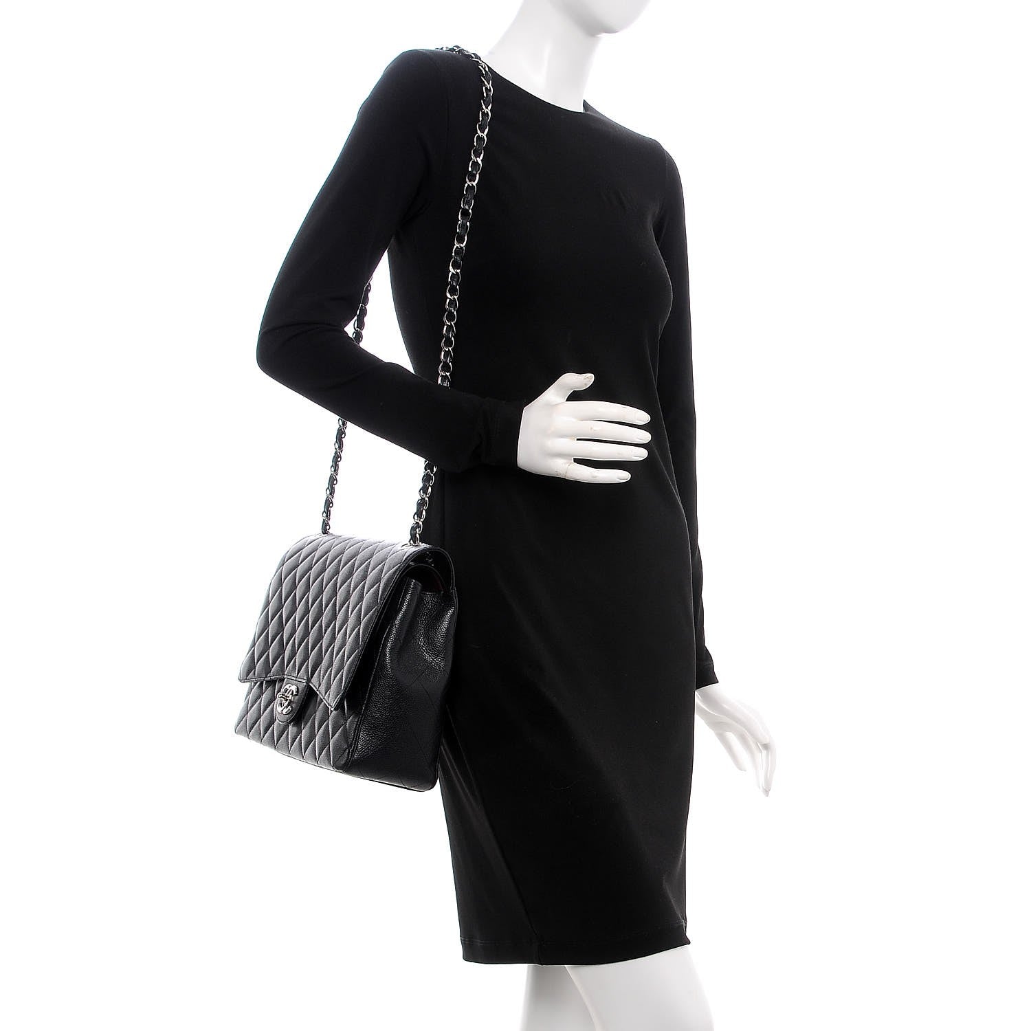 Chanel Caviar Quilted Maxi Double Flap Black 2 of 12