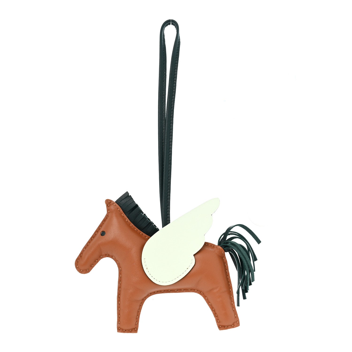 Hermes Milo Lambskin Grigri Rodeo Pegase Horse Bag Charm MM Gold Vert Cypress Vert Fizz 1 of 4