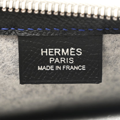 Hermes Felt Epsom Colorblock Toodoo 29 Zip Pouch Gris Clair Bleu Electrique Black 6 of 7