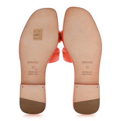Hermes Epsom Oran Sandals 36 Orange Poppy 6 of 10