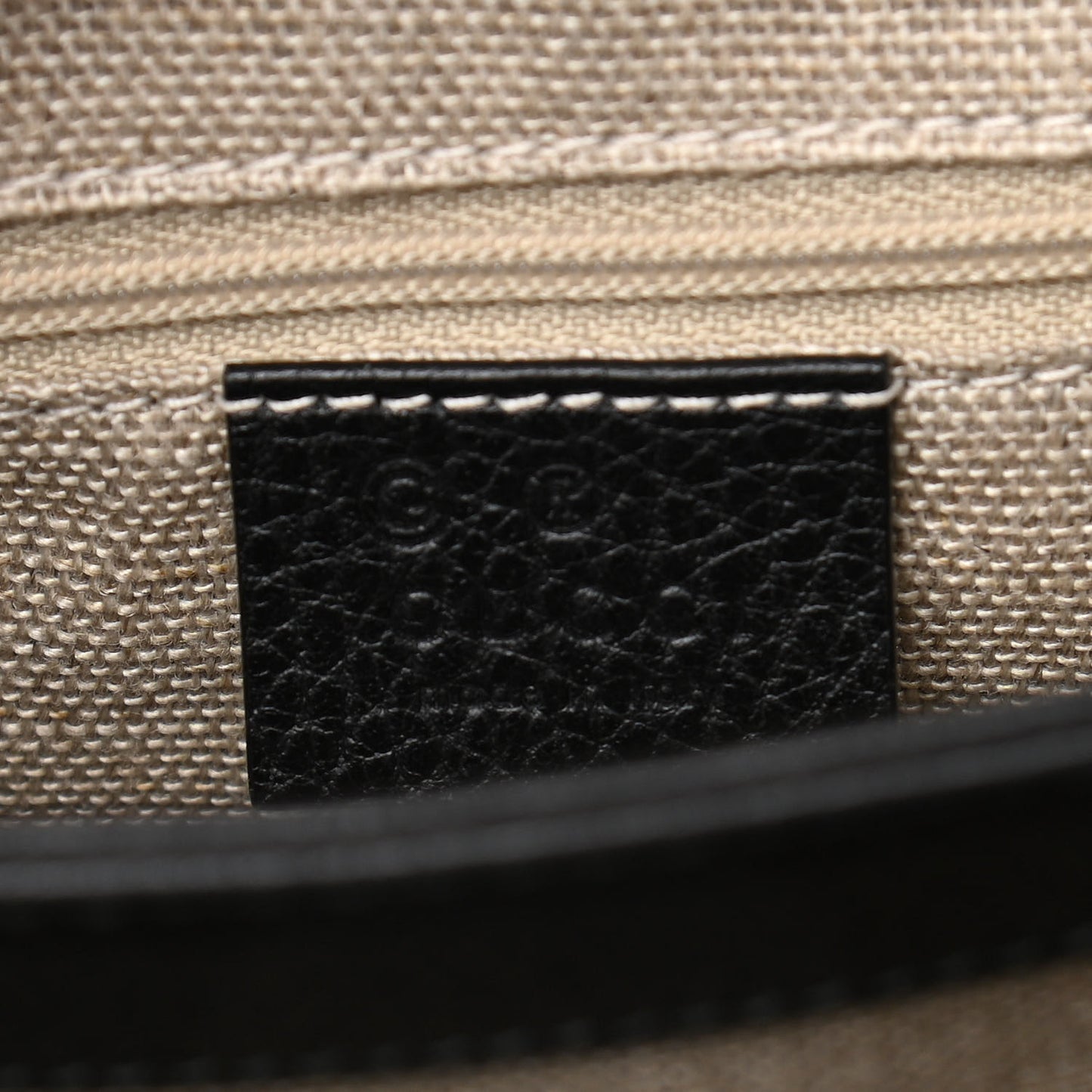 Dollar Calfskin Interlocking G Top Handle Shoulder Bag Black