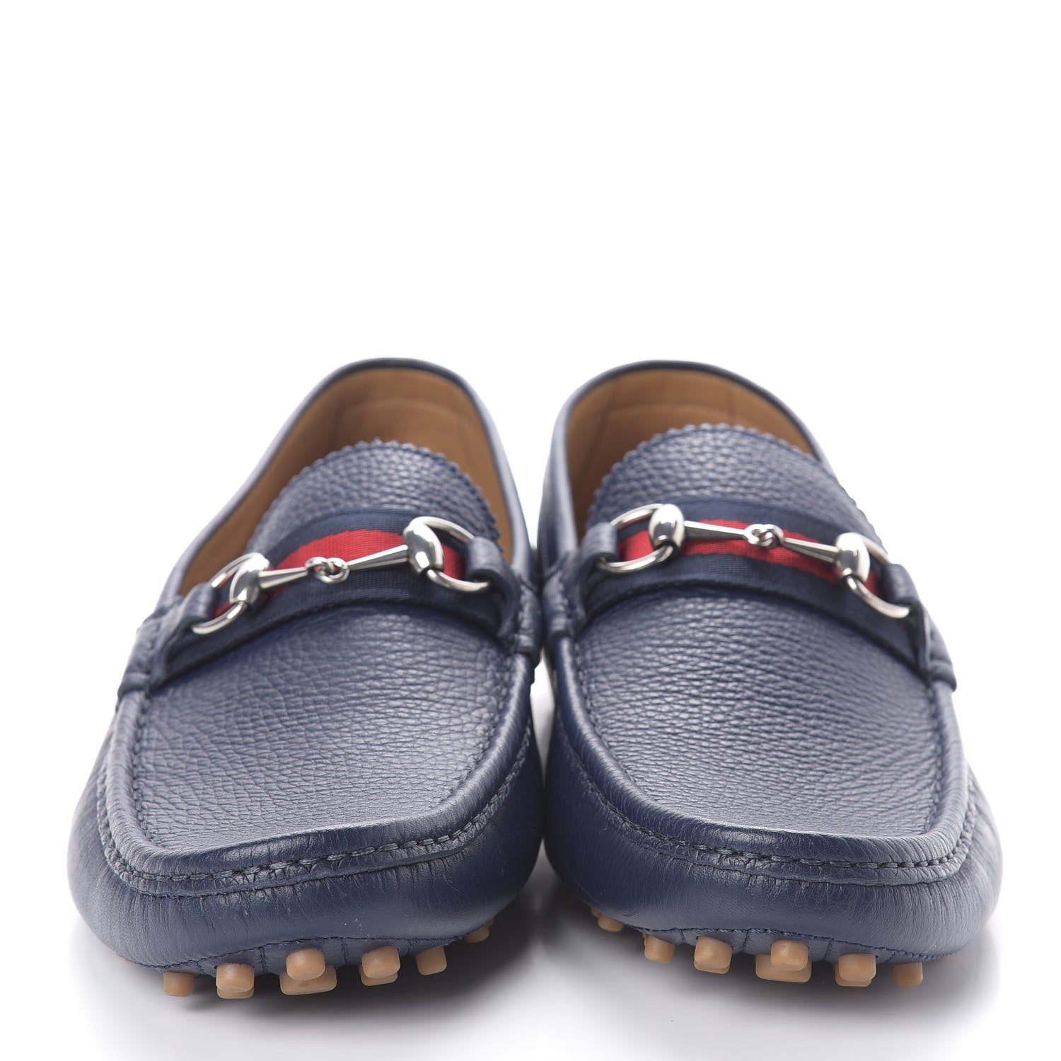 Gucci Calfskin Web Mens Horsebit Driver Loafers 11.5 Maritime 2 of 7