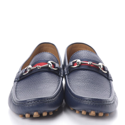 Gucci Calfskin Web Mens Horsebit Driver Loafers 11.5 Maritime 2 of 7