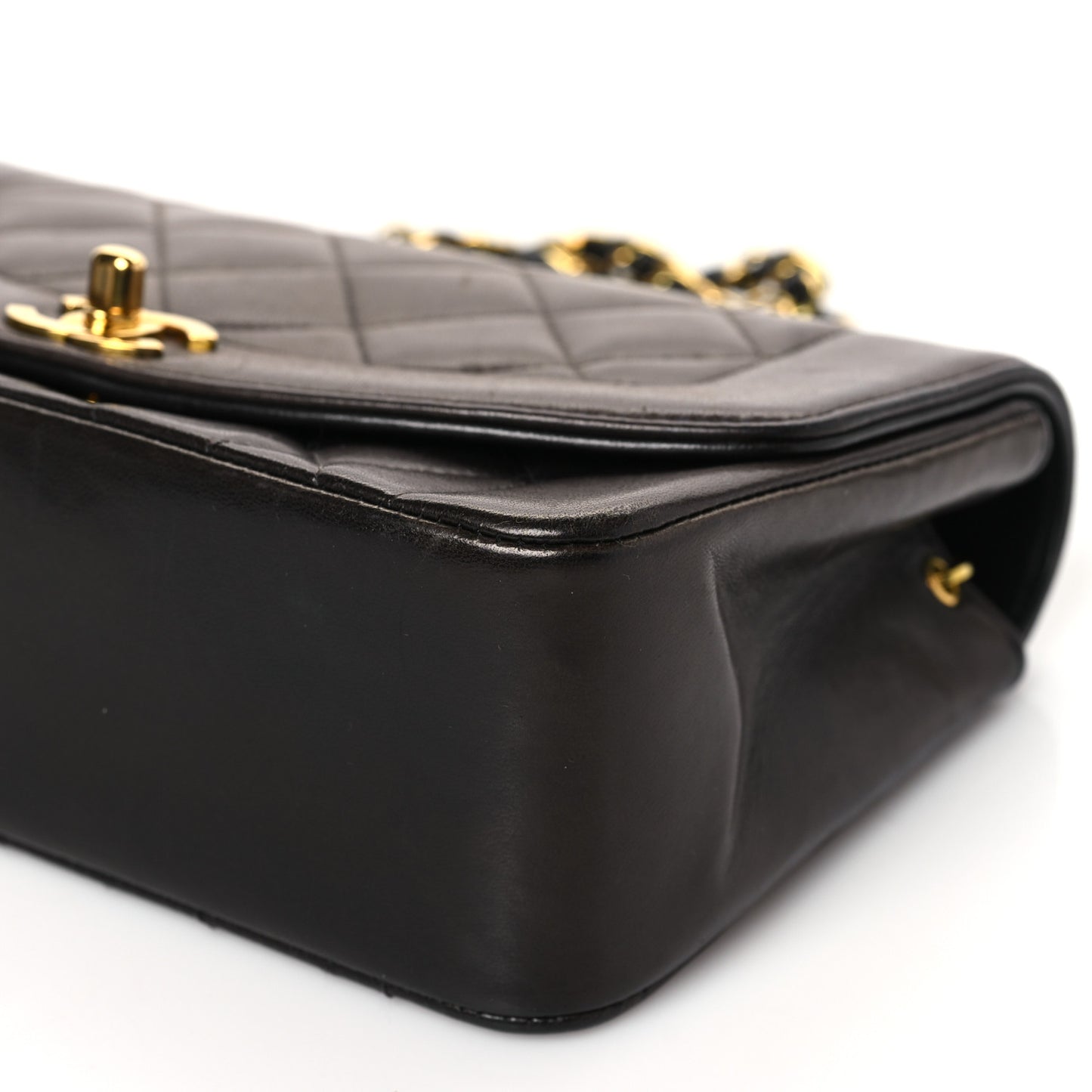 Lambskin Quilted Small Single Flap Black