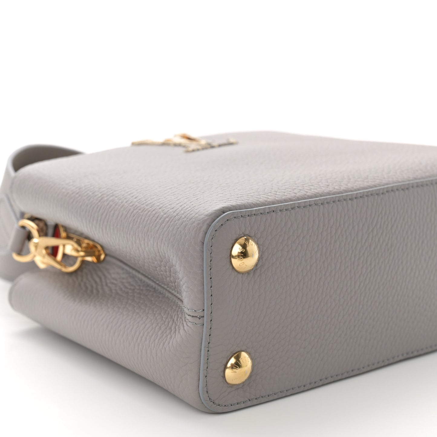 Taurillon Snakeskin Capucines BB Steeple Grey