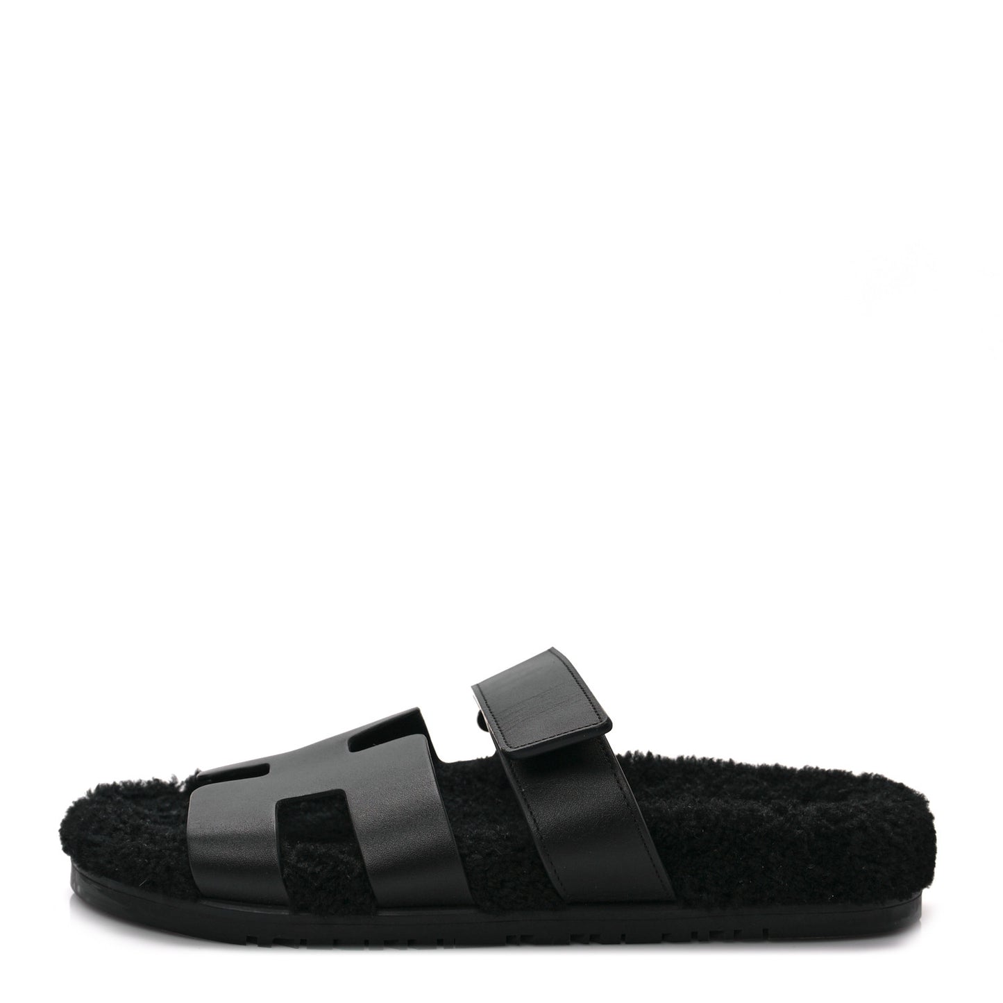 Calfskin Woolskin Womens Chypre Sandals 39 Black