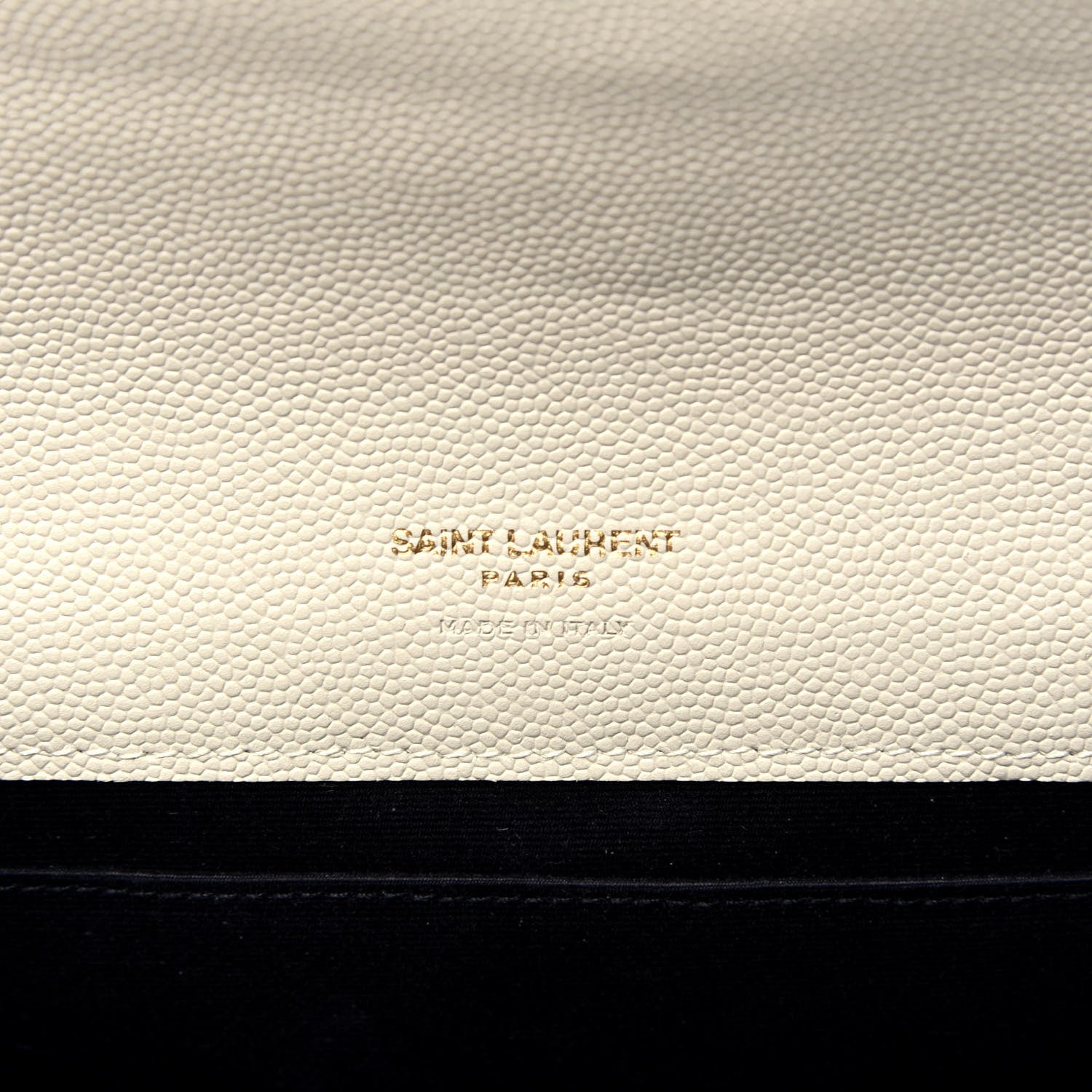 Saint Laurent Grain De Poudre Textured Mixed Matelasse Triquilt Monogram Clutch Blanc Vintage 6 of 7