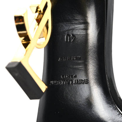 Saint Laurent Patent Calfskin Opyum 110 Sandals 40 Black Gold 7 of 11