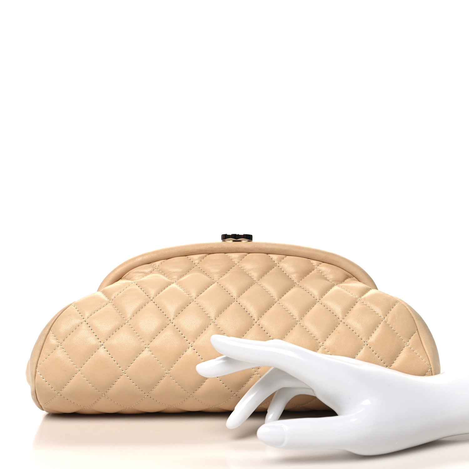 Chanel Lambskin Quilted Timeless Clutch Beige Clair 2 of 11