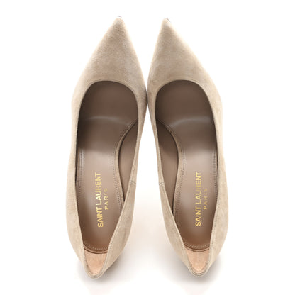 Saint Laurent Suede Calfskin Opyum 110 Pumps 35.5 Misia Gold 2 of 11