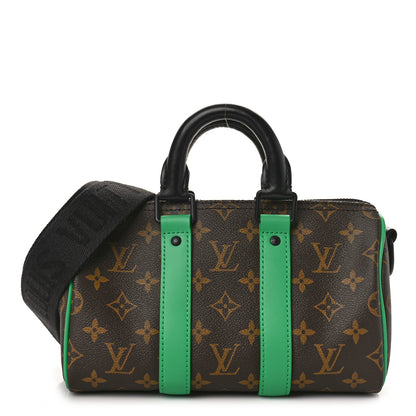 Louis Vuitton Monogram Macassar Keepall Bandouliere 25 Minty Green 1 of 8