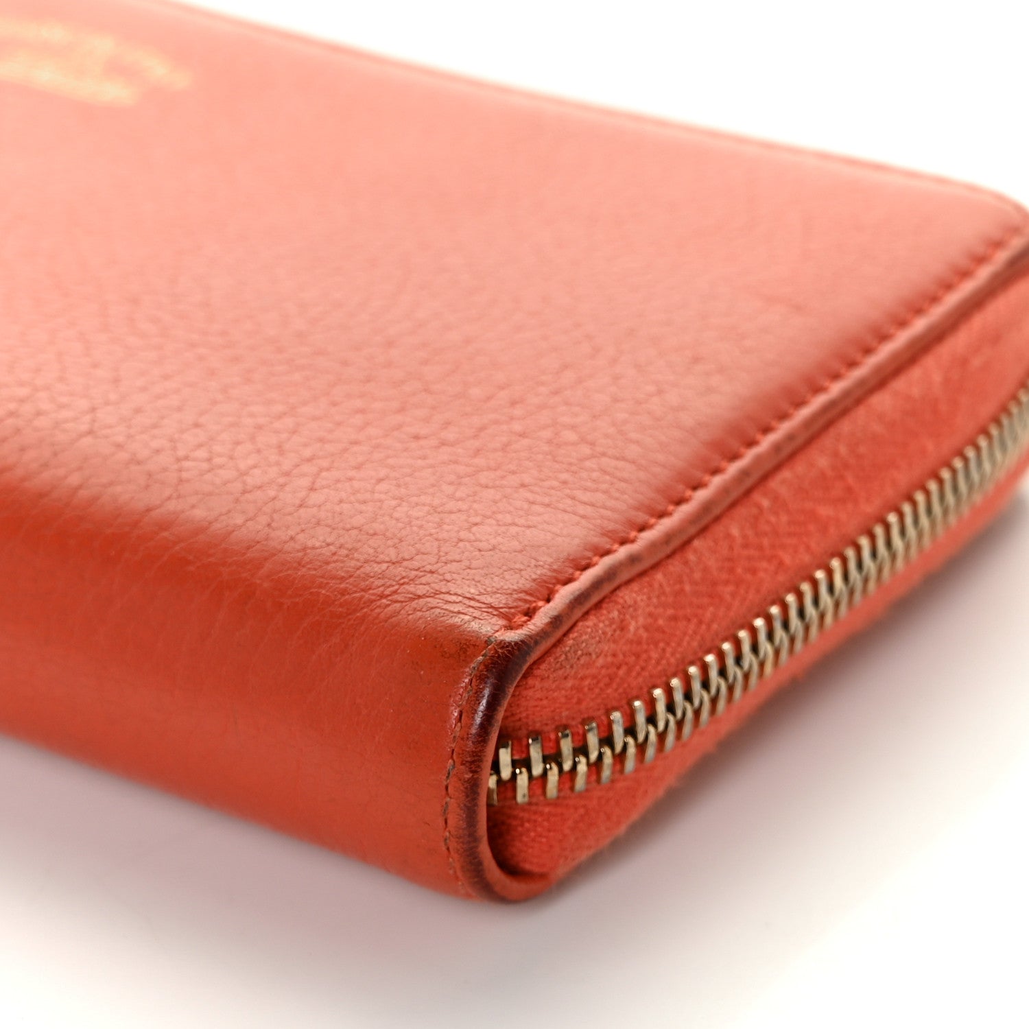 Gucci Pebbled Calfskin Bamboo Tassel Zip Around Wallet Orange 8 of 11