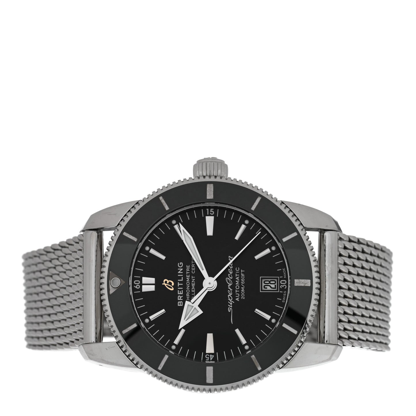 Stainless Steel 42mm Superocean Heritage II B20 Automatic Watch Black AB2010
