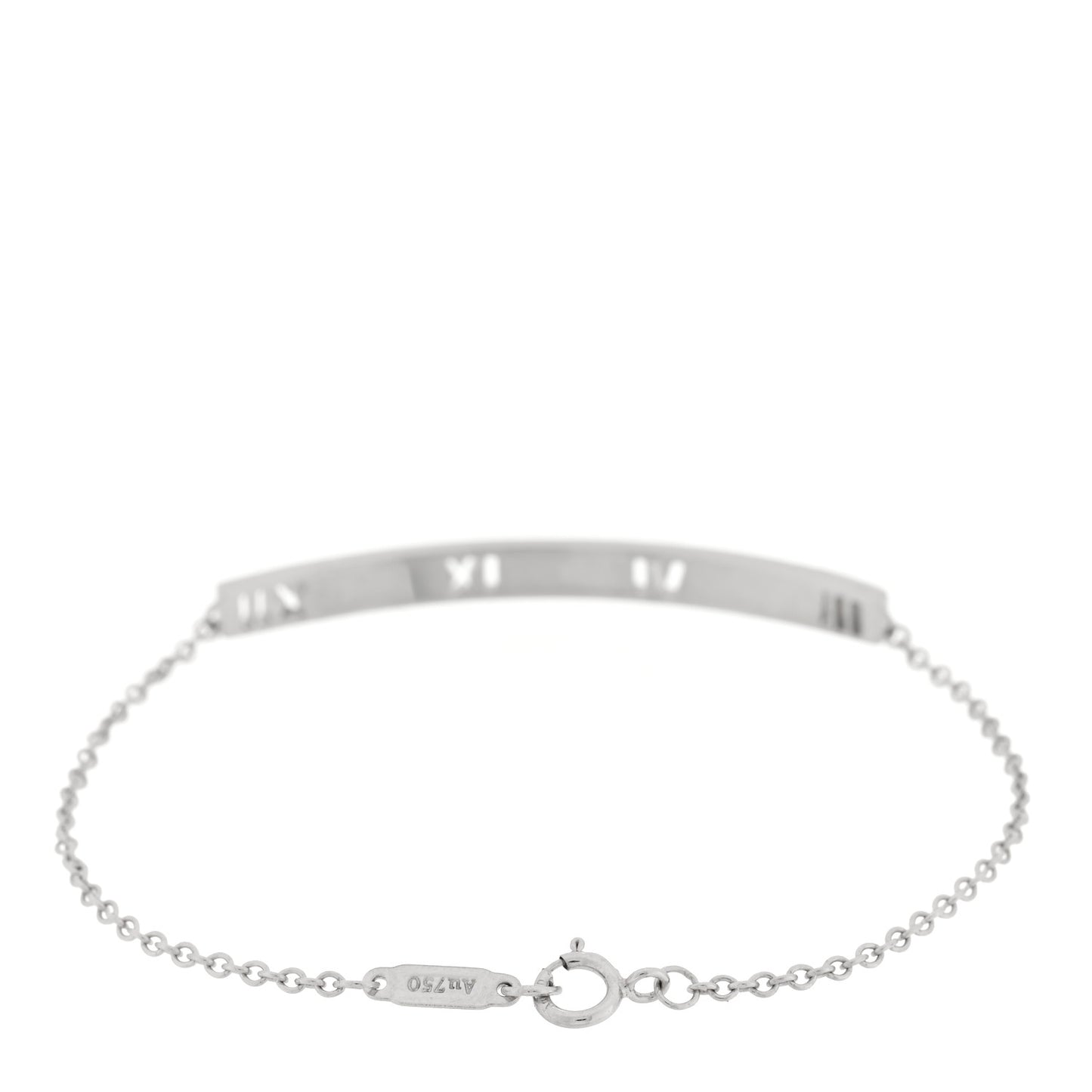 18K White Gold Diamond Atlas Bar Pierced Bracelet