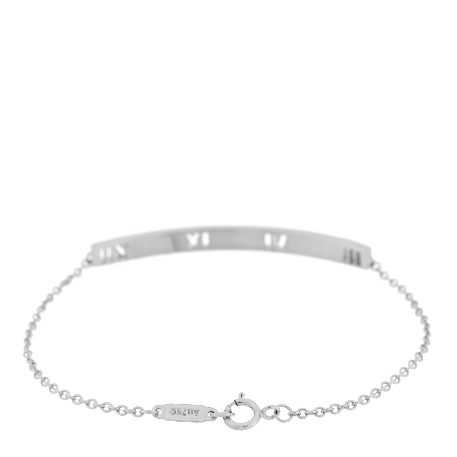 Tiffany 18K White Gold Diamond Atlas Bar Pierced Bracelet 2 of 3