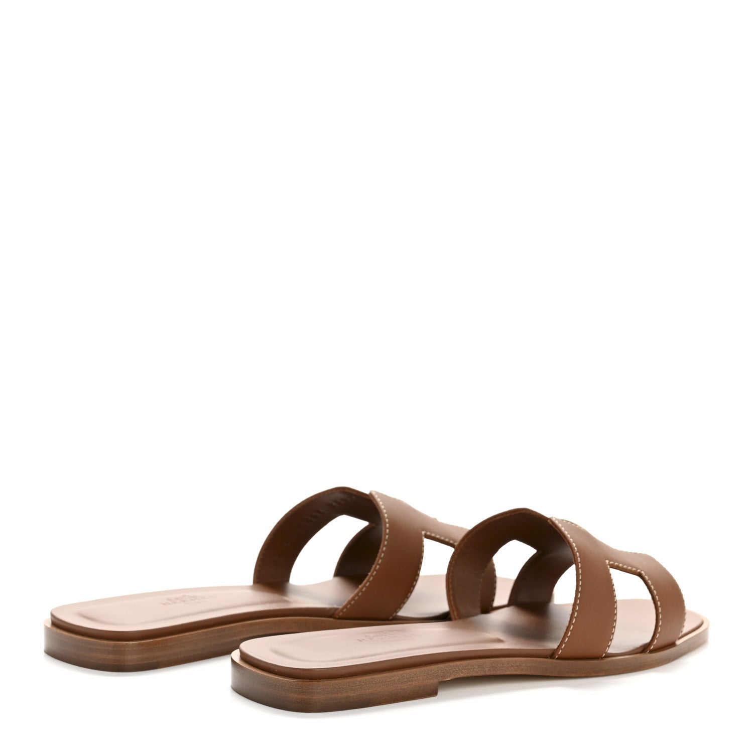 Hermes Box Calfskin Oran Sandals 37.5 Gold 5 of 10