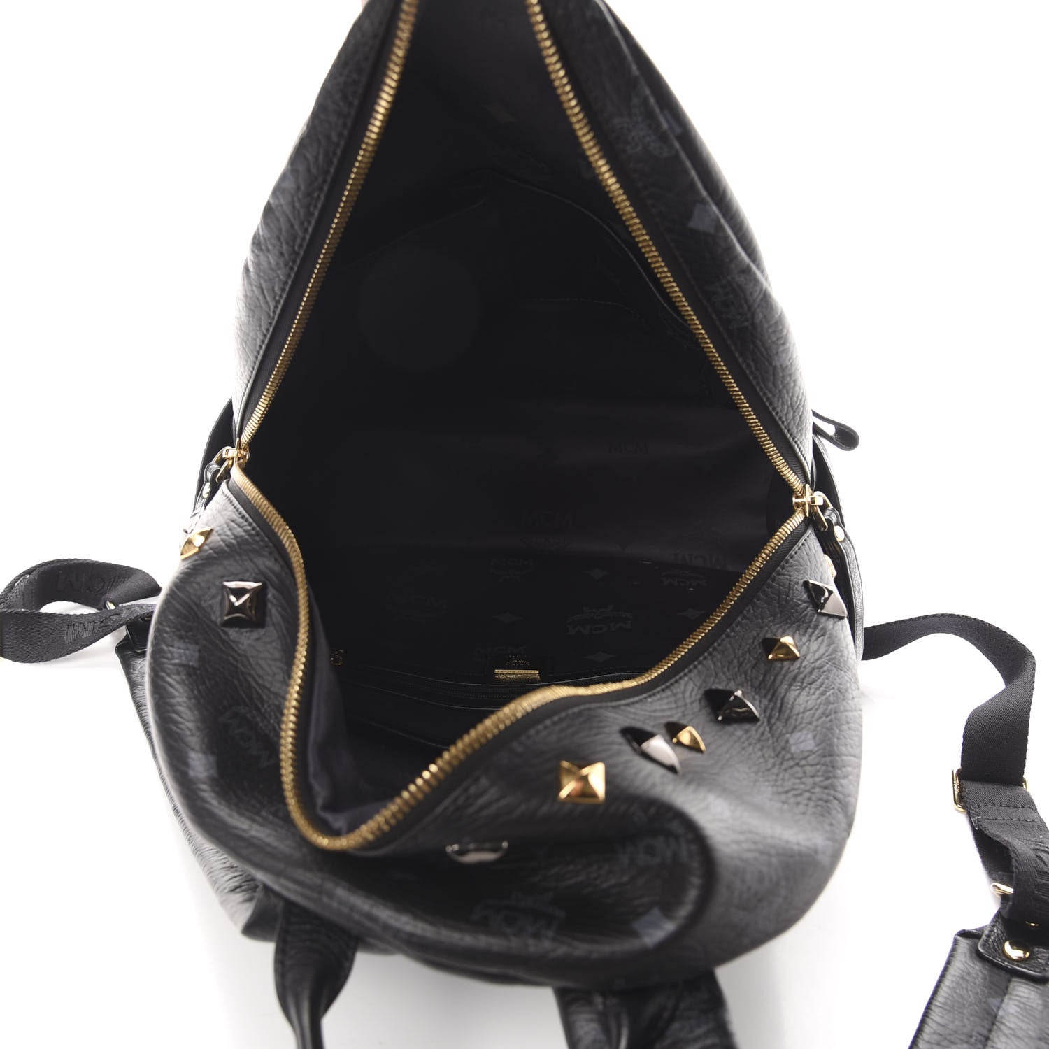 MCM Visetos Studded Medium Stark M Backpack Black 4 of 11
