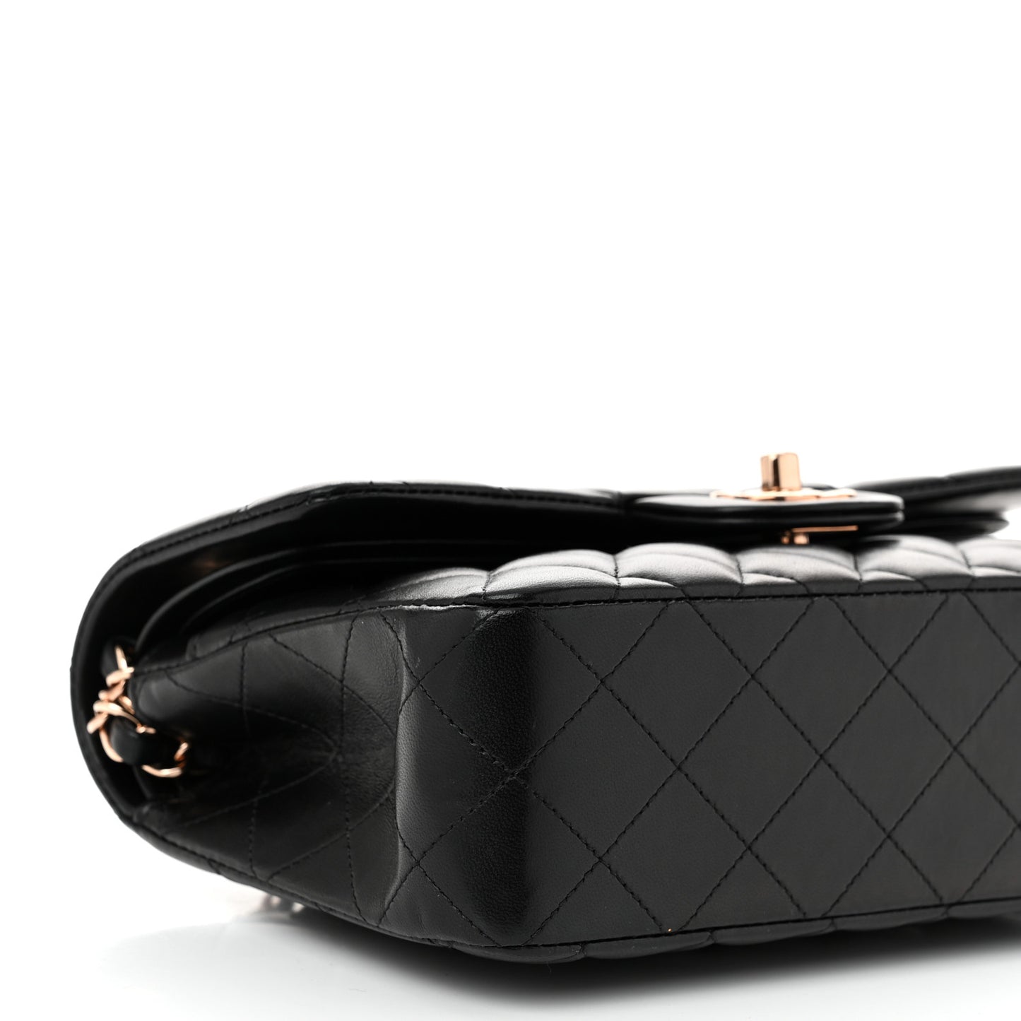 Lambskin Quilted Small Double Flap Black