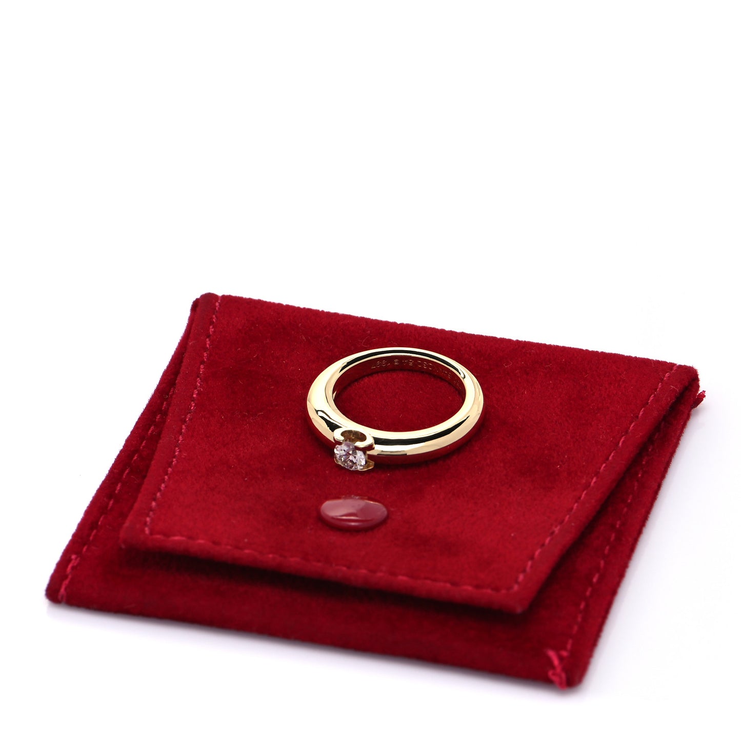 18K Yellow Gold Diamond .28ct Louis Cartier Engagement Ring 54 6.75