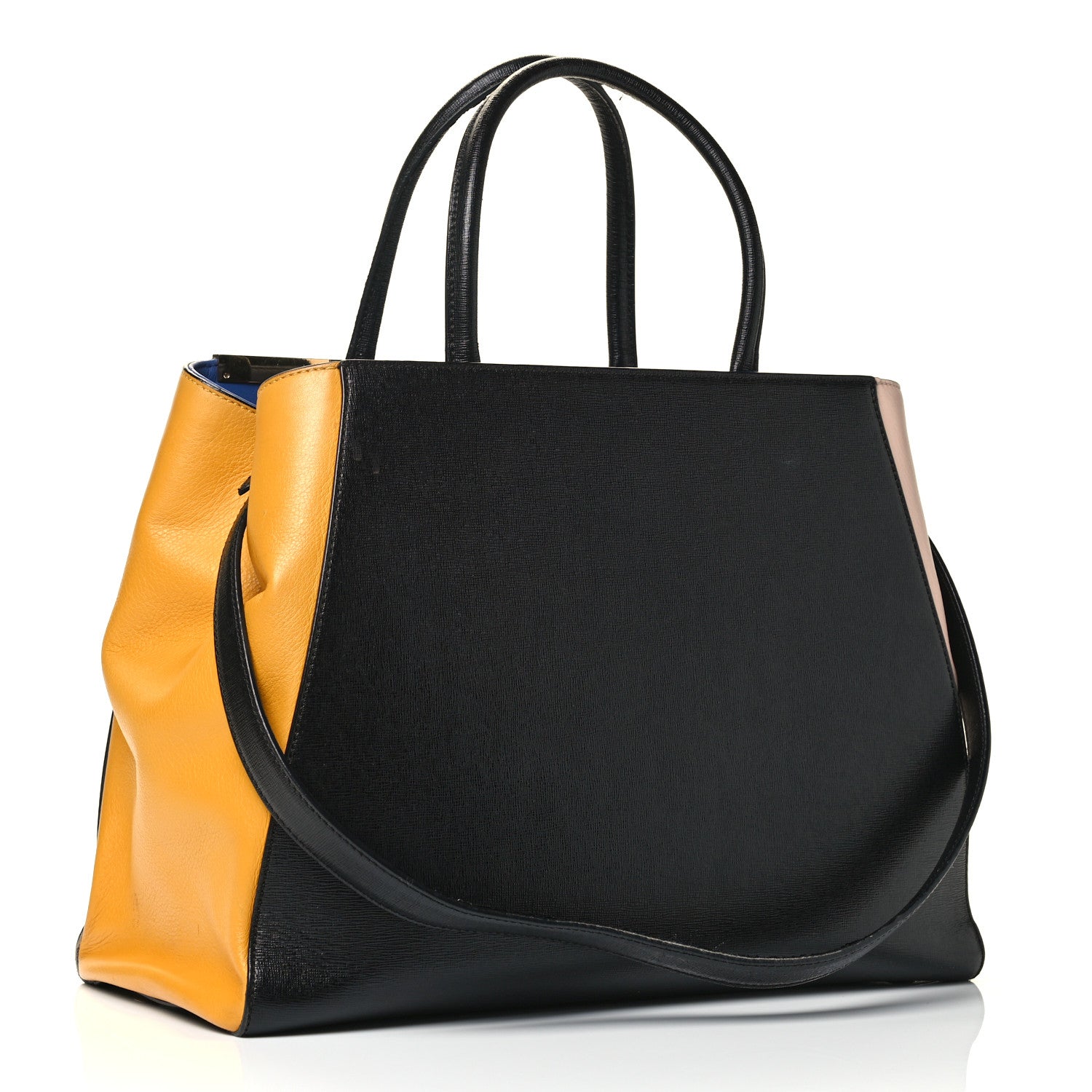 Fendi Vitello Elite Bi-Color Regular 2Jours Tote Black 2 of 4