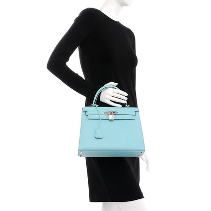 Hermes Epsom Kelly Sellier 28 Bleu Atoll 3 of 30