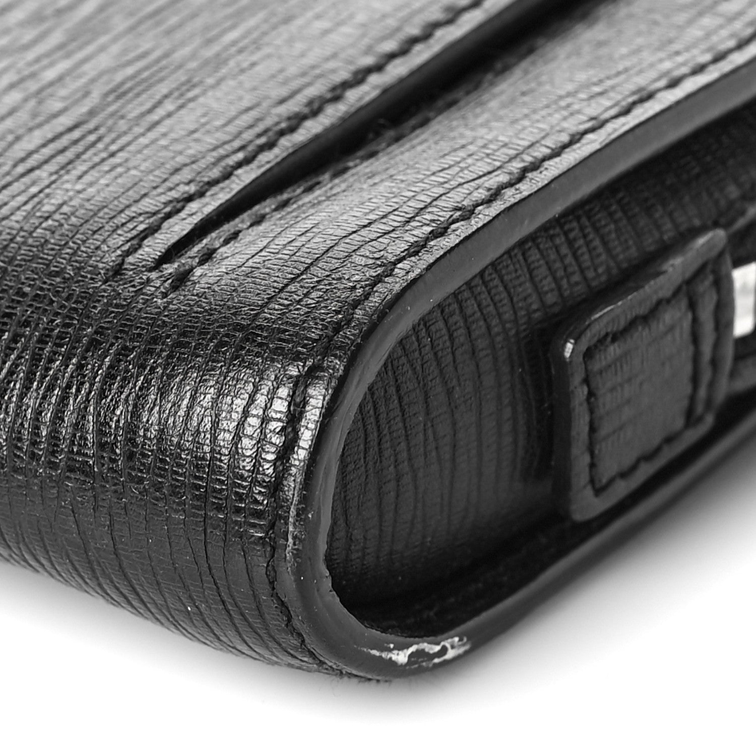 Salvatore Ferragamo Calfskin Wristlet Clutch Black 8 of 9