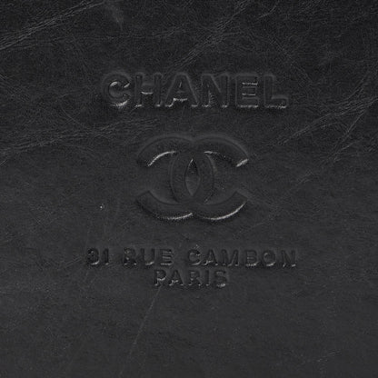 Chanel Aged Calfskin Quilted Large Secret Tag Bowling Bag Black 9 of 9
