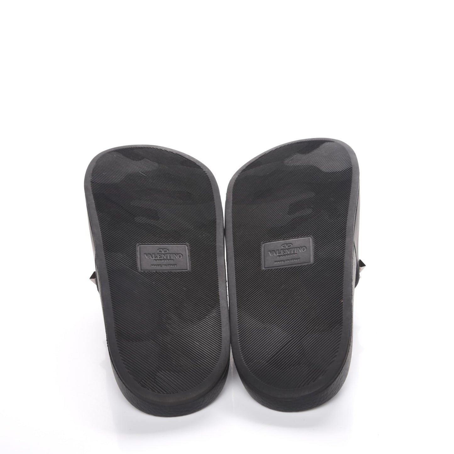 Rubber Rockstud Slide Sandals 41 Black