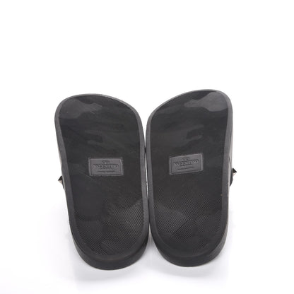 Valentino Garavani Rubber Rockstud Slide Sandals 41 Black 5 of 9