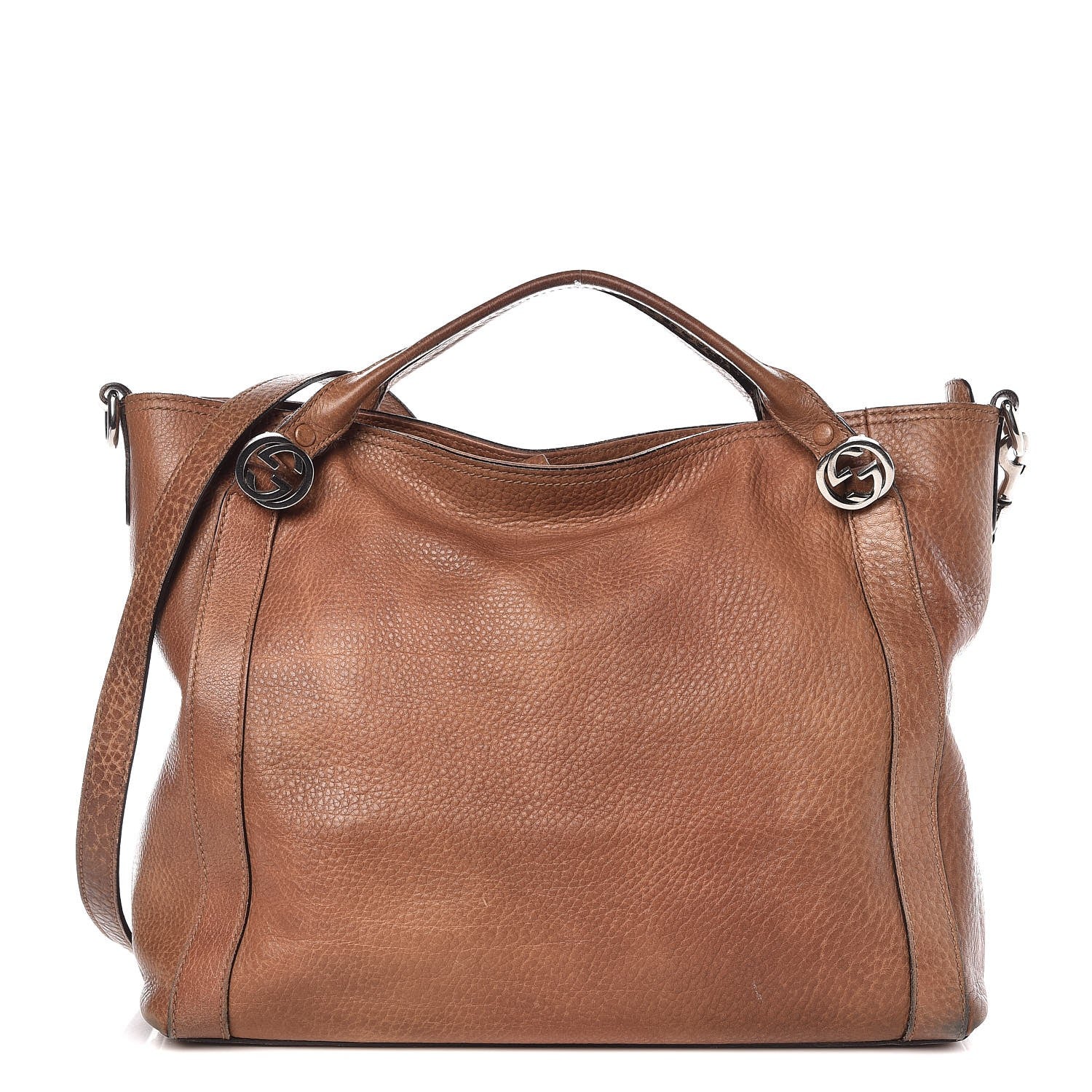 Gucci Pebbled Calfskin Medium Miss GG Top Handle Bag Light Cuir 1 of 18