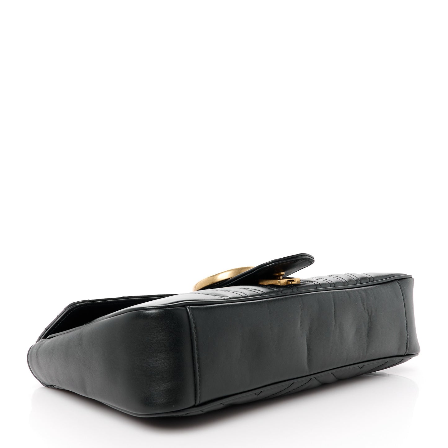 Calfskin Matelasse Medium GG Marmont Shoulder Bag Black