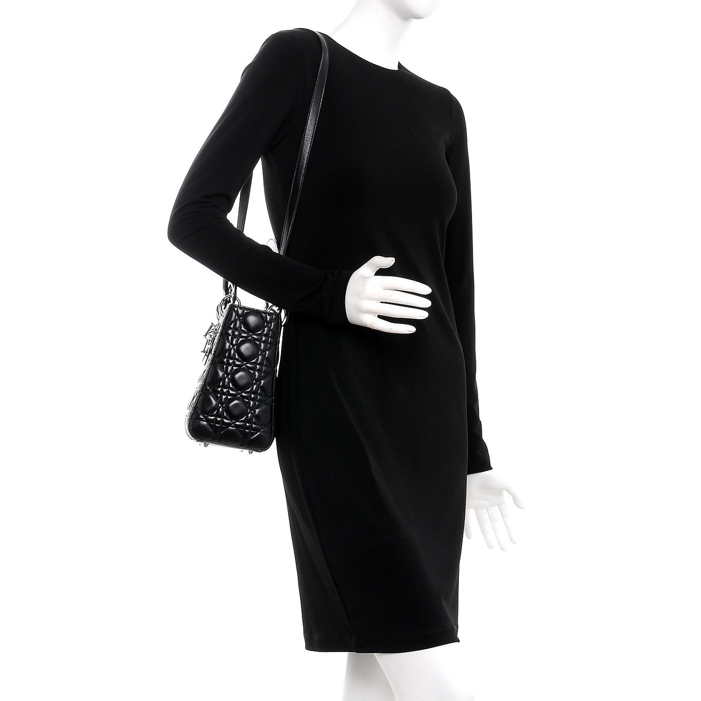 Lambskin Cannage Medium Lady Dior Black