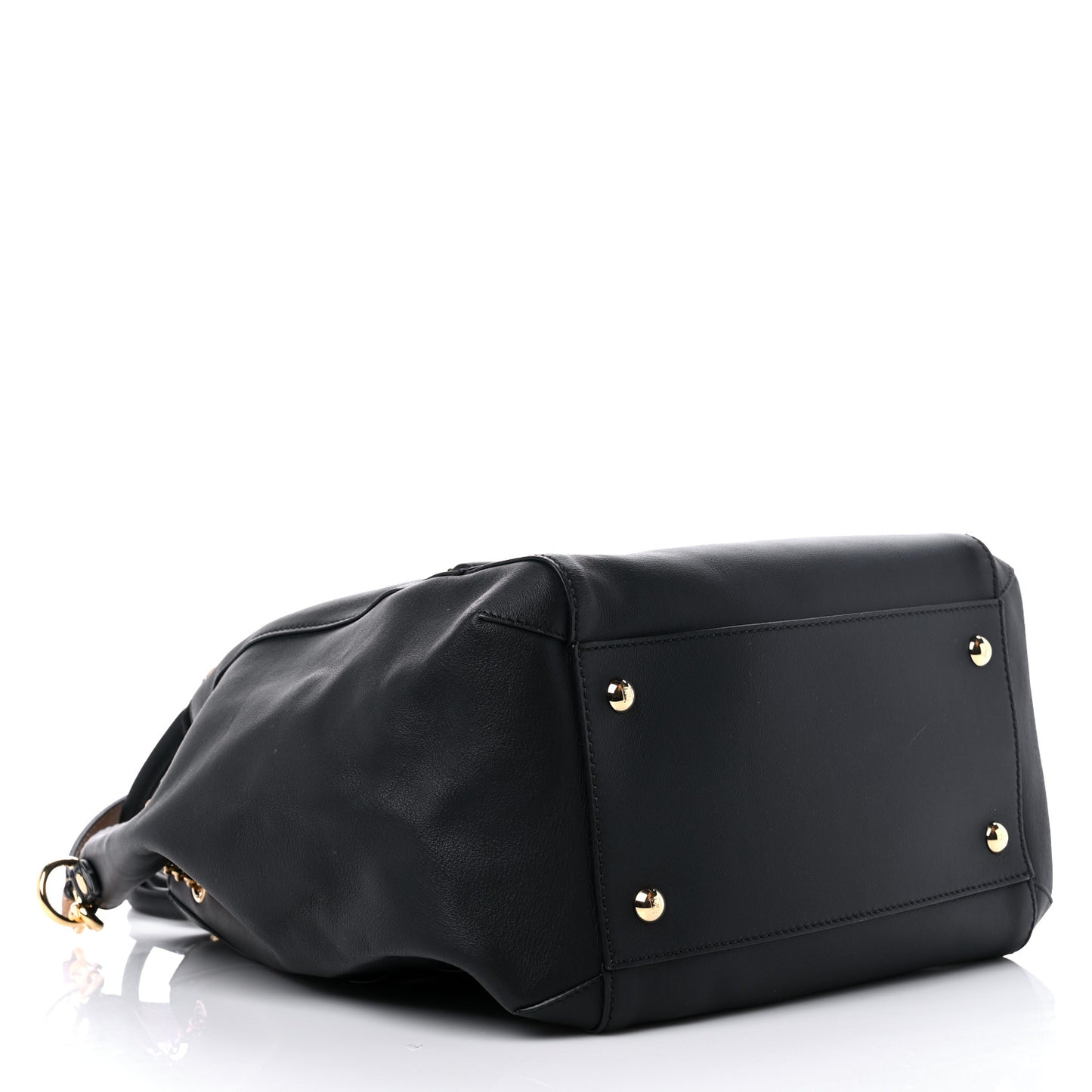 Vitello Grace King Karligraphy Chain Bucket Bag Black Bisquit